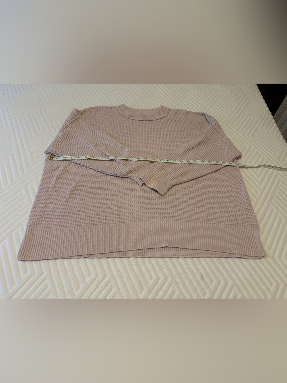 Aerie waffle knit pullover sweatshirt top dusty pink‎ women’s medium knit shirt